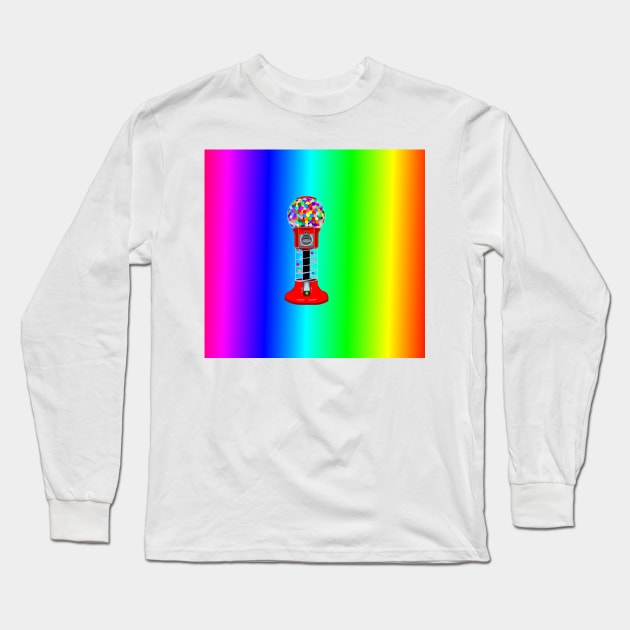 Rainbow Gumball Machine Long Sleeve T-Shirt by Art by Deborah Camp